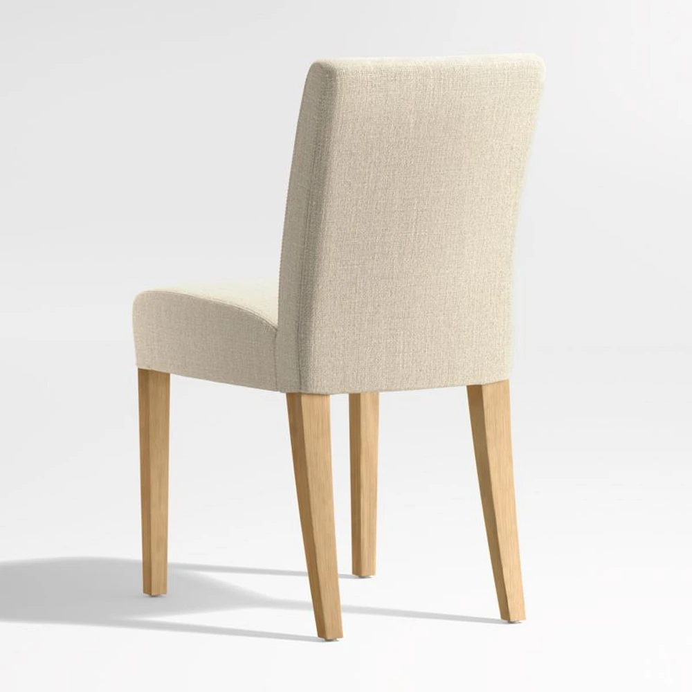 Lowe Taupe Upholstered Dining Chair with Natural Wood Legs, Set of 4