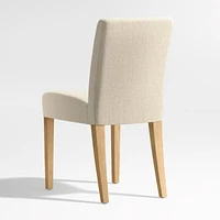 Lowe Taupe Upholstered Dining Chair with Natural Wood Legs, Set of 4