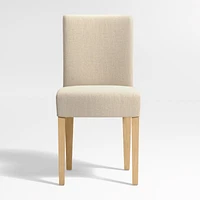 Lowe Taupe Upholstered Dining Chair with Natural Wood Legs, Set of 4