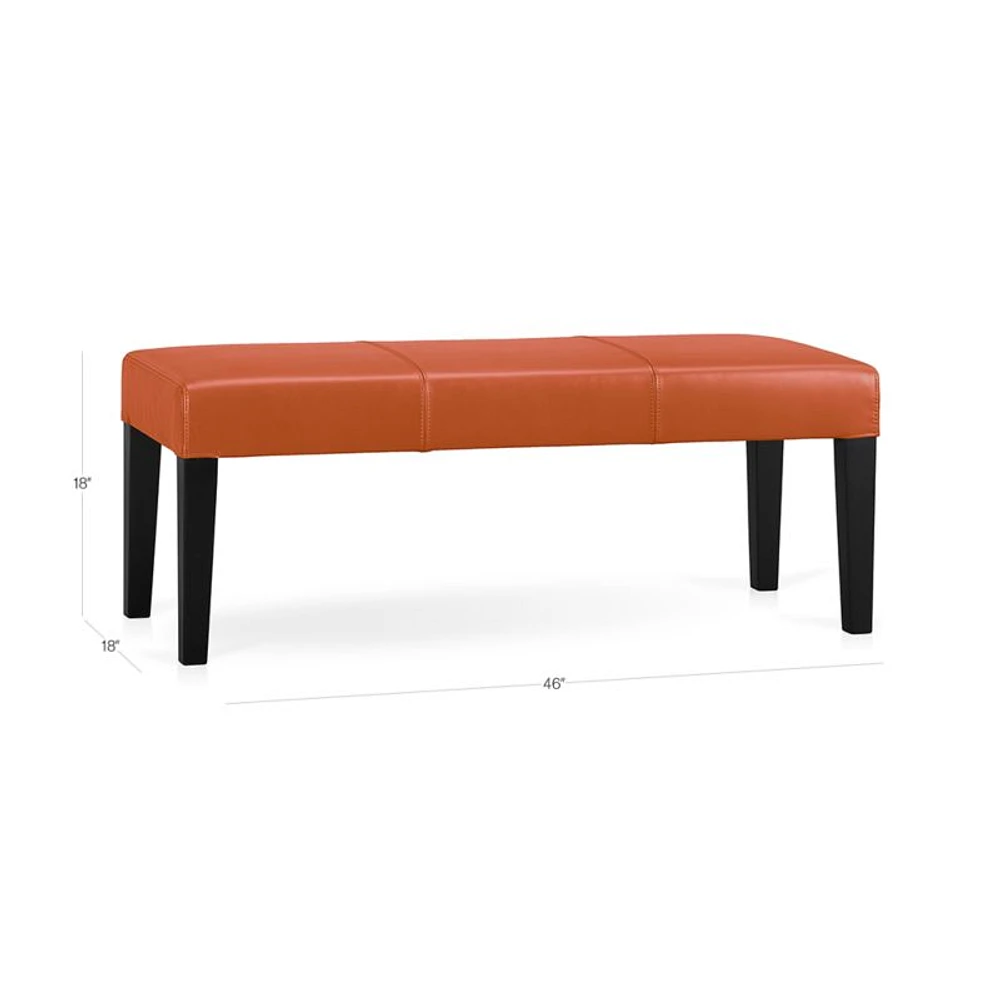 Lowe Persimmon Leather Backless Bench