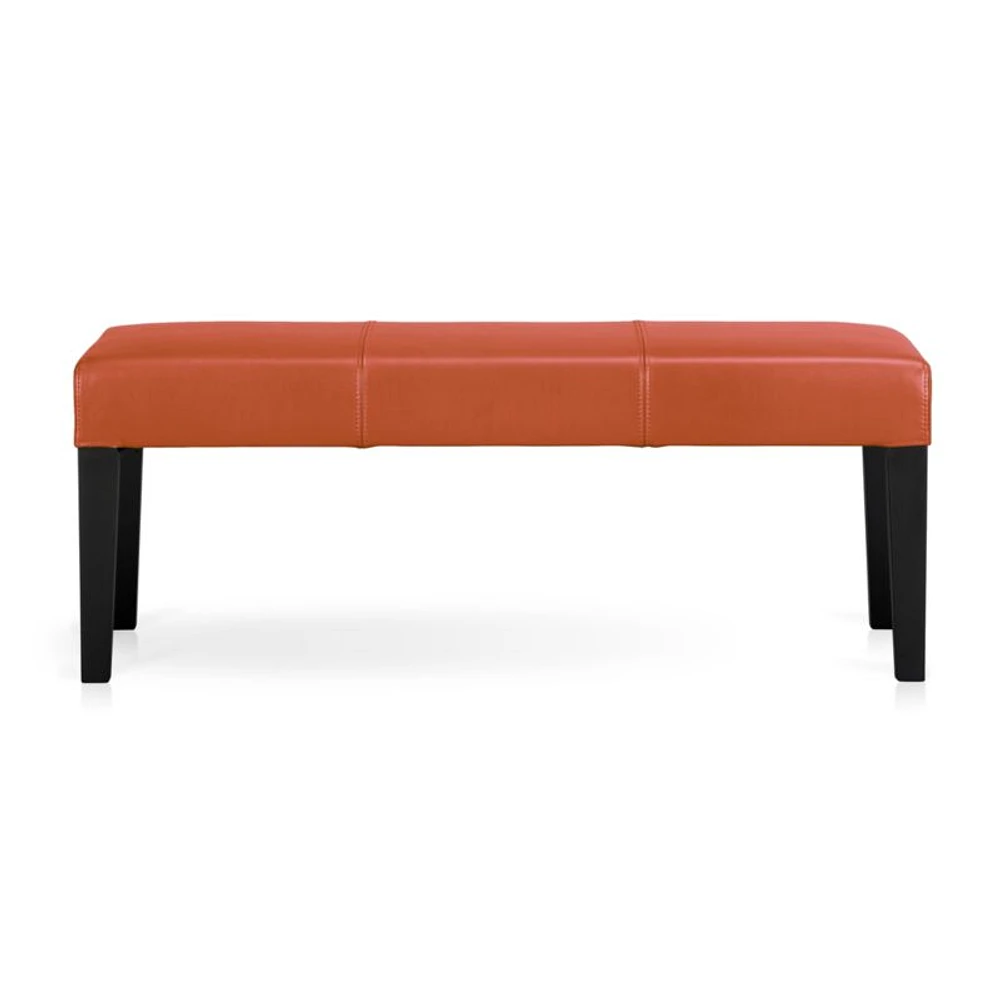 Lowe Persimmon Leather Backless Bench