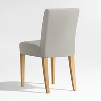 Lowe Pewter Grey Upholstered Dining Chair with Natural Wood Legs