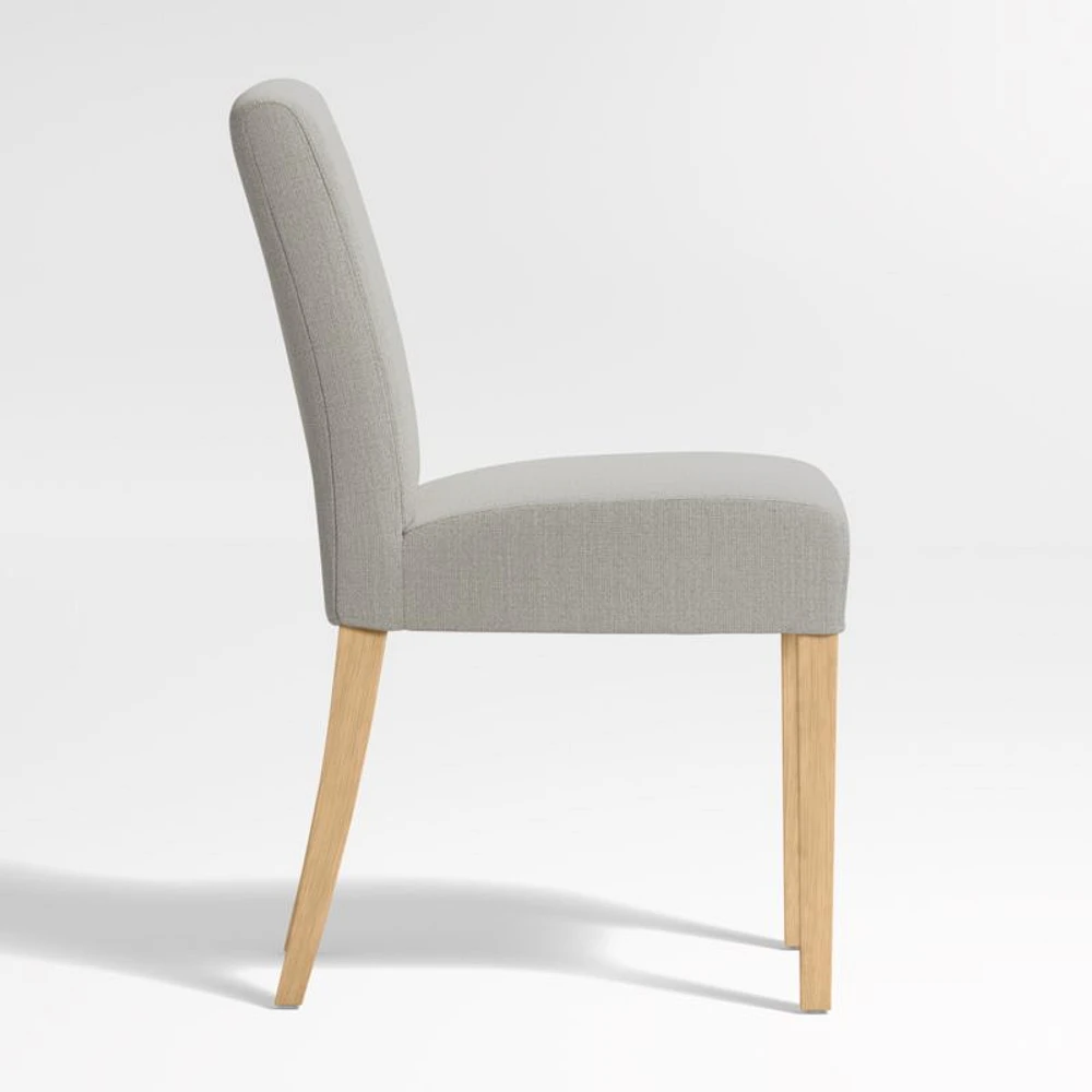 Lowe Pewter Grey Upholstered Dining Chair with Natural Wood Legs