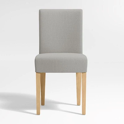 Lowe Pewter Grey Upholstered Dining Chair with Natural Wood Legs