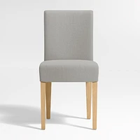 Lowe Pewter Grey Upholstered Dining Chair with Natural Wood Legs