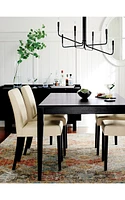 Lowe Ivory Leather Dining Chair with Ebony Wood Legs, Set of 4