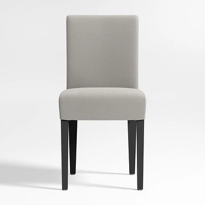 Lowe Pewter Grey Upholstered Dining Chair with Ebony Wood Legs, Set of 4