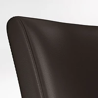 Lowe Chocolate Leather Dining Chair with Ebony Wood Legs, Set of 4