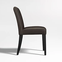 Lowe Chocolate Leather Dining Chair with Ebony Wood Legs, Set of 4