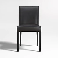 Lowe Onyx Leather Dining Chair with Ebony Wood Legs, Set of 4