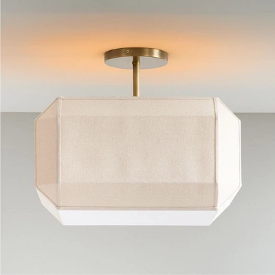 Luca Linen Box Kids Semi-Flush Mount Ceiling Light