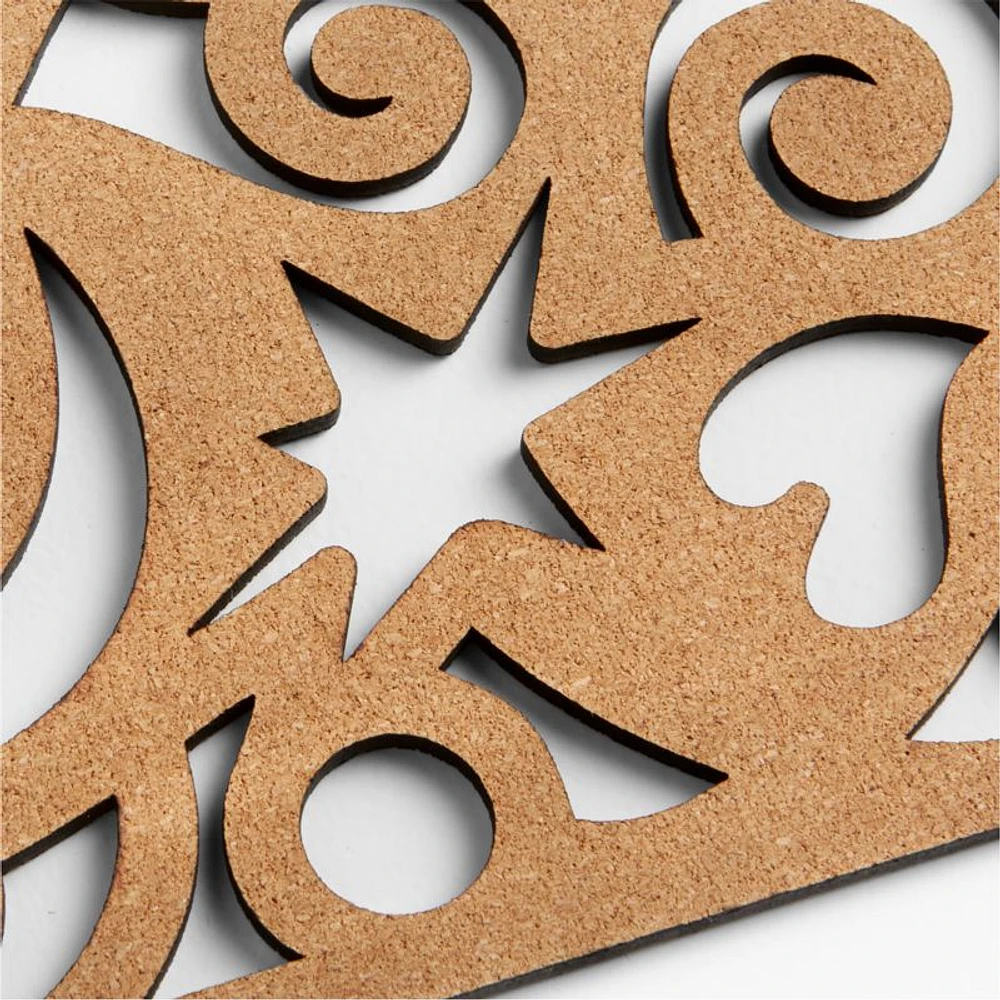Heart Dance Reversible Black Laser-Cut Cork Placemat by Lucia Eames