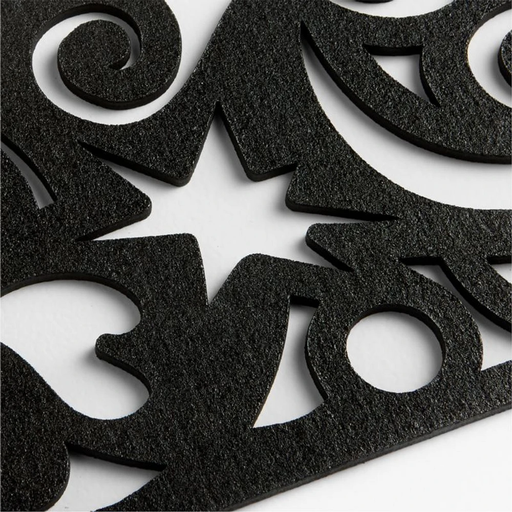 Heart Dance Reversible Black Laser-Cut Cork Placemat by Lucia Eames