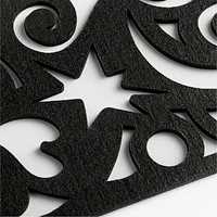 Heart Dance Reversible Black Laser-Cut Cork Placemat by Lucia Eames