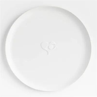 Seeing with the Heart Round White Ceramic Serving Platter by Lucia Eames™