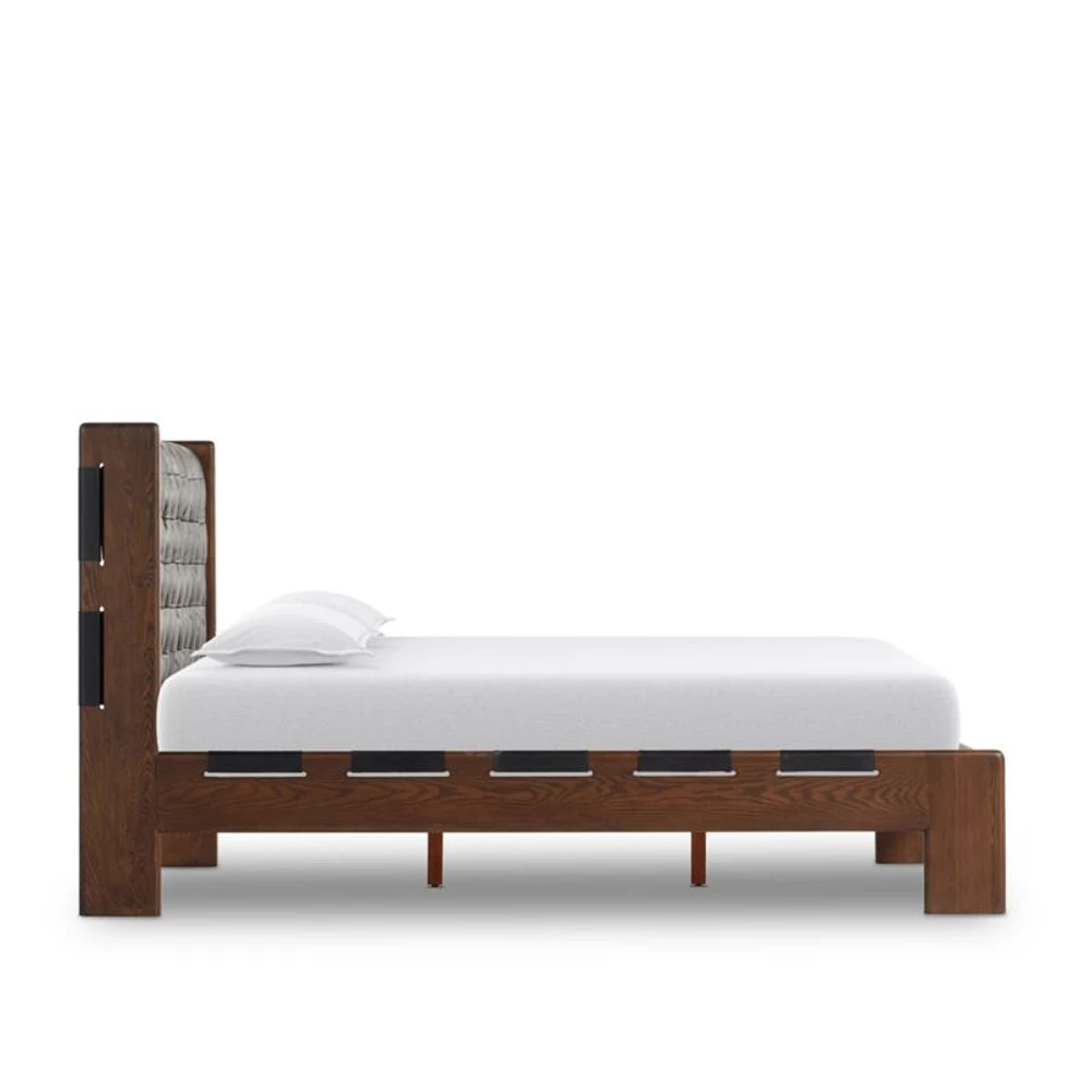 Luton Terra Brown Ash Wood King Bed