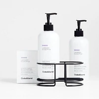 Lavender + Eucalyptus Hand Soap, Lotion and Candle Gift Set with Matte Black Caddy