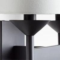 Lyre Blackened Steel 2-Light Torch Plug In Wall Sconce