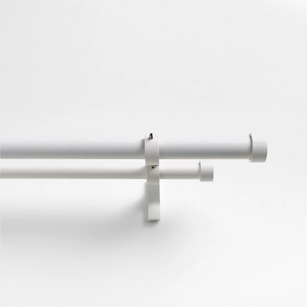 Matte 1" Double Curtain Rod and End Cap Finials Set 88"-120
