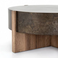 Mackinley Iron and Natural Wood 41.5" Round Coffee Table