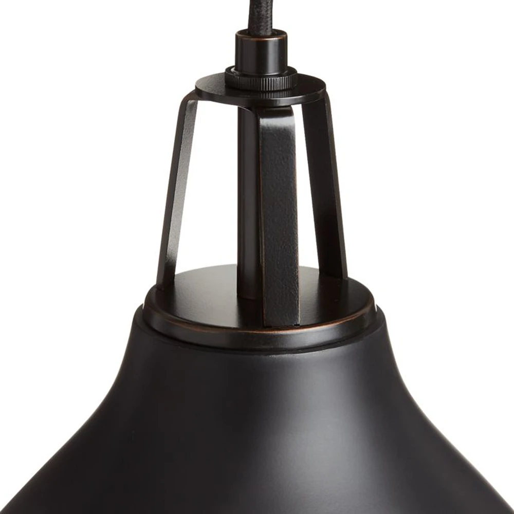 Maddox Black Bell Small Pendant Light with Black Socket