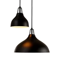 Maddox Black Bell Small Pendant Light with Black Socket