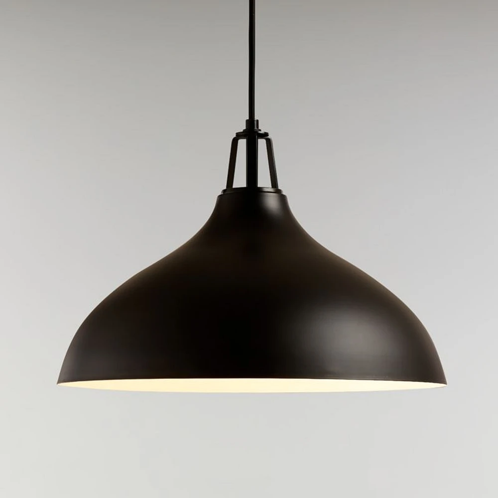 Maddox Black Bell Small Pendant Light with Black Socket