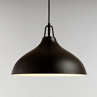 Maddox Black Bell Small Pendant Light with Black Socket