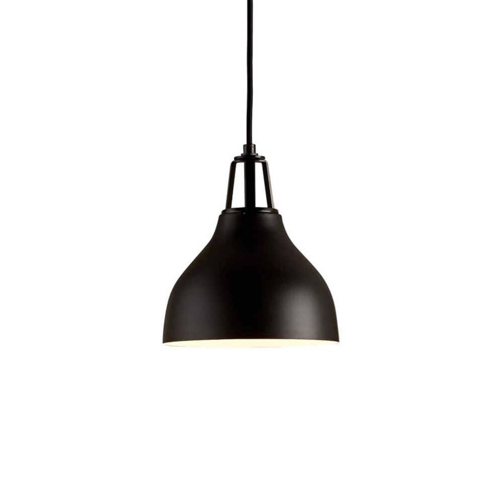 Maddox Black Bell Small Pendant Light with Black Socket
