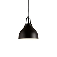 Maddox Black Bell Small Pendant Light with Black Socket