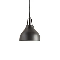 Maddox Black Bell Small Pendant Light with Black Socket