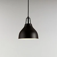 Maddox Black Bell Small Pendant Light with Black Socket