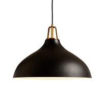 Maddox Black Bell Small Pendant Light with Brass Socket