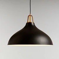 Maddox Black Bell Small Pendant Light with Brass Socket