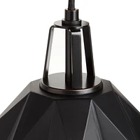 Maddox Black Faceted Small Pendant Light with Black Socket