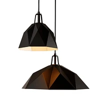 Maddox Black Faceted Small Pendant Light with Black Socket