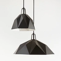 Maddox Black Faceted Small Pendant Light with Black Socket