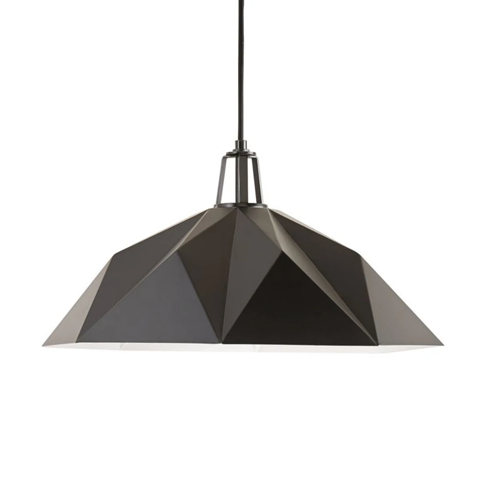 Maddox Black Faceted Large Pendant Light with Black Socket