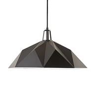 Maddox Black Faceted Large Pendant Light with Black Socket