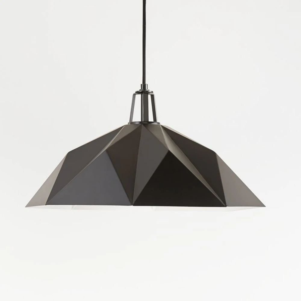Maddox Black Faceted Large Pendant Light with Black Socket