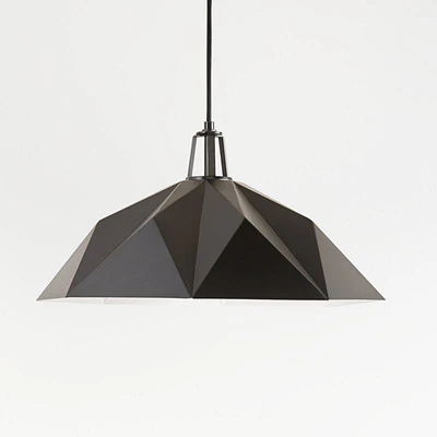 Maddox Black Faceted Large Pendant Light with Black Socket