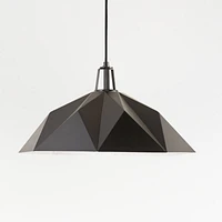 Maddox Black Faceted Large Pendant Light with Black Socket