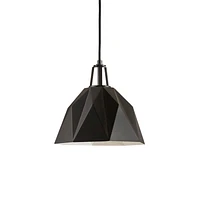 Maddox Black Faceted Small Pendant Light with Black Socket