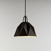 Maddox Black Faceted Small Pendant Light with Black Socket