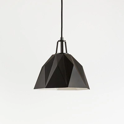 Maddox Black Faceted Small Pendant Light with Black Socket