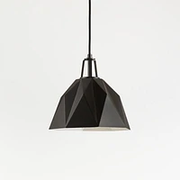 Maddox Black Faceted Small Pendant Light with Black Socket