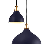 Maddox Navy Bell Small Pendant Light with Brass Socket