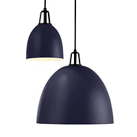 Maddox Navy Dome Large Pendant Light with Black Socket