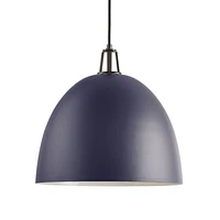 Maddox Navy Dome Large Pendant Light with Black Socket