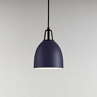 Maddox Navy Dome Large Pendant Light with Black Socket
